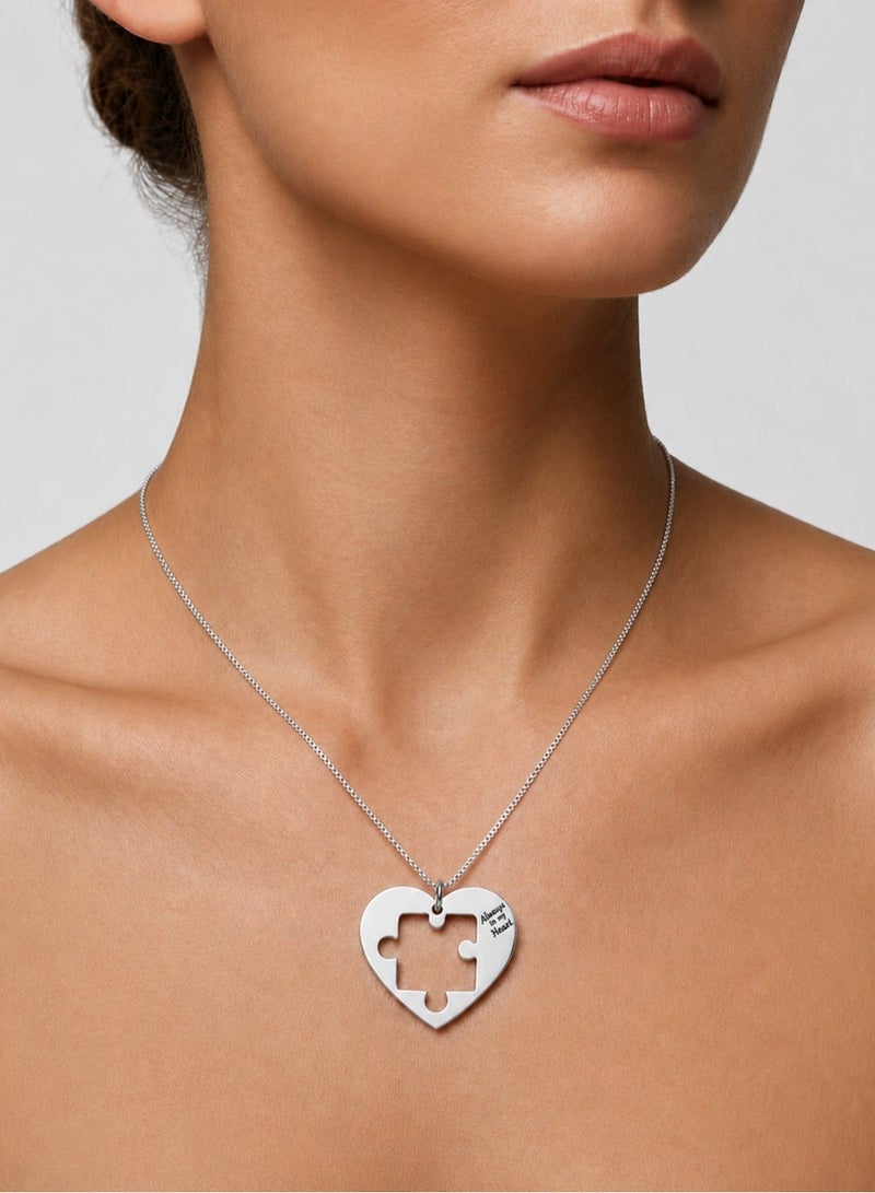 Ringfinity Matching Couple Necklace Set - Interlocking Heart Puzzle Pendants - Hypoallergenic 304L Stainless Steel Jewelry - Valentine’s Day Gift for Couples in Red Gift Box - Image 4