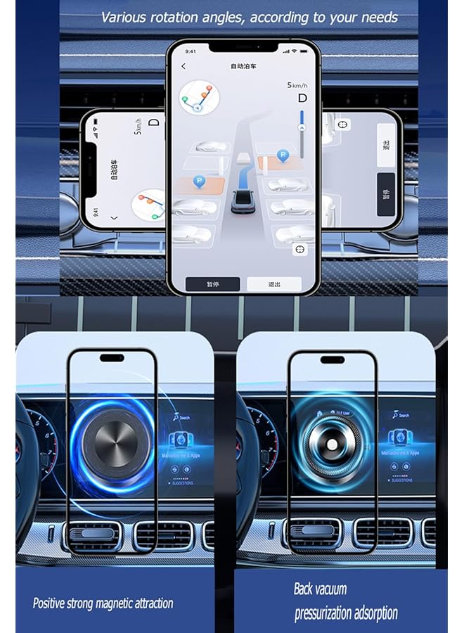 Beauenty Car Mounted Vacuum Double-Sided Strong Phone Holder, Hands-Free Magnetic Electric Vacuum Phone Holder (Black) - Image 3