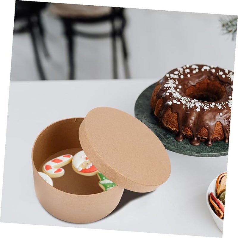 غطية صندوق لب الورق المقوى الشكل الدائري لتغليف الحلويات وحفلات المعالجة وتخزين المجوهرات - Image 5