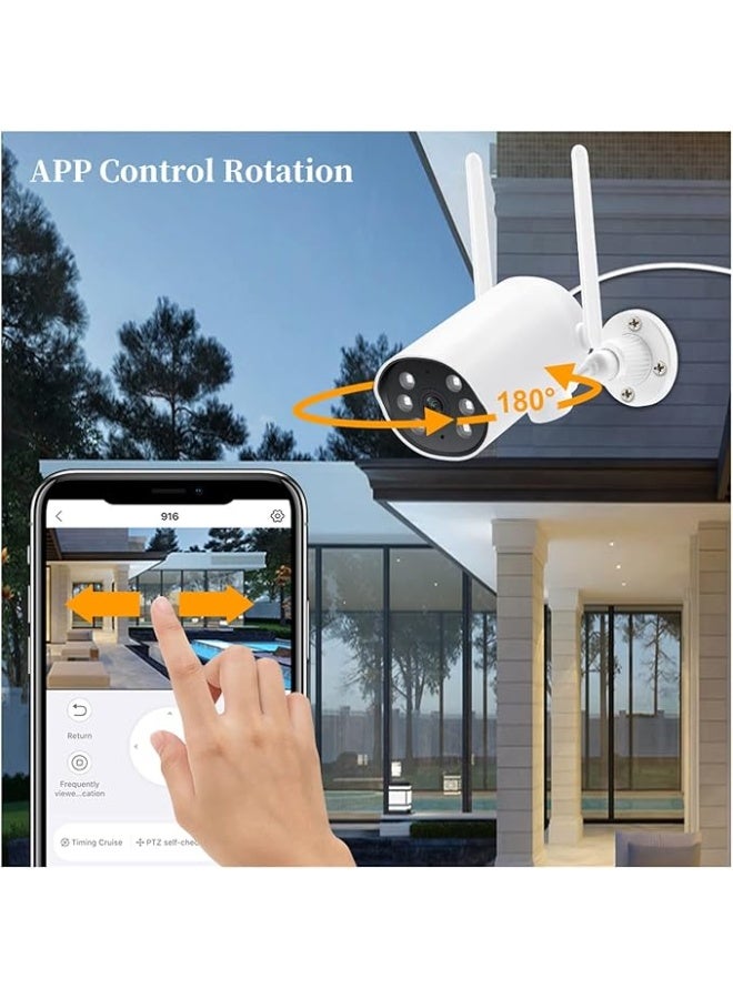 نظام ذكي لاسلكي خارجي بـ 8 قنوات – دقة 3 ميجابيكسل، تسجيل صوت، مقاوم للماء، تخزين 1 تيرابايت، يدعم الاتصال اللاسلكي، يشمل 8 وحدات مع وحدة تسجيل - Image 3