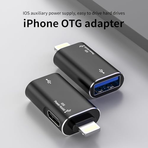WISTAR Lightning to USB Female Adapter, Apple MFi Certified iPhone USB 3.0 OTG Adapter with USB-C Aux Power Port for iPhone 14/13/12/11/iPad, Supports Hard Disk, Card Reader, Camera - Image 2