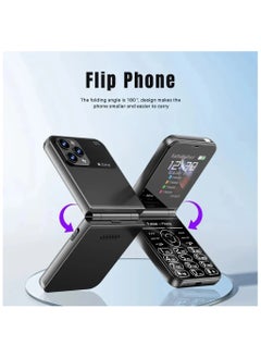 Hope New 4 SIM Flip Mobile Phone, 2G GSM Unlocked Cellphone with Call Recording, Speed Dial, FM Radio, Magic Voice, Type-C Charging, 180° Fold Design, Torch Light -Black  - Image 2