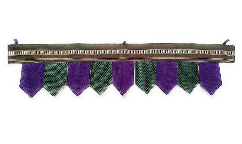 ADD GEAR Swamini Khun Fabric ToranBandarwal Multicolor with Traditional Border WallDoor Hanging for Home Temple Decoration Washable and Foldable Size 39 Inches Olive