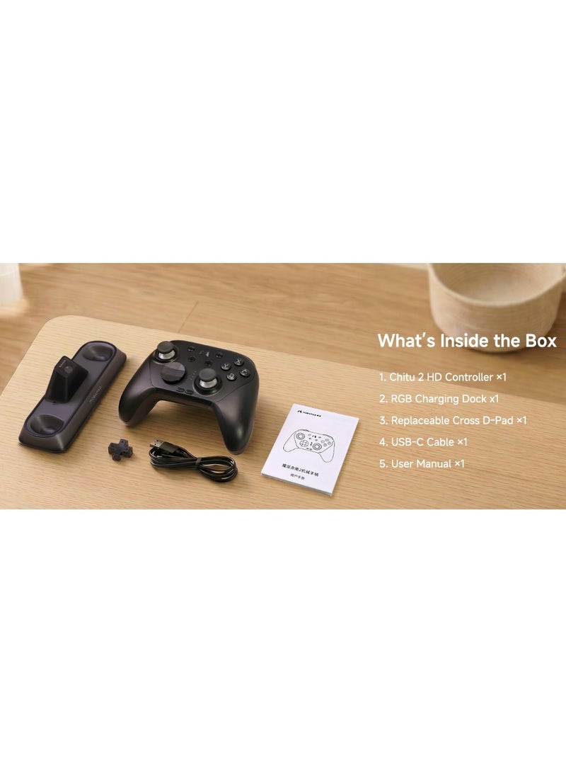 MOBAPAD Professional Gamepad MOBAPAD CHITU 2 Pro HD Wireless Gaming Controller with Smart Charging Dock for Nintendo Switch 2/1 Lite/OLED, PC / Android / iOS with TMR Glide Joysticks 0 Drift, HD Rumble, NFC, Mechanical Buttons, Turbo, 6 Axis Gyro, 1000mAh Battery, Dual Programmable Macro Buttons, Ergonomic Grip, Swappable D-Pads - Image 5