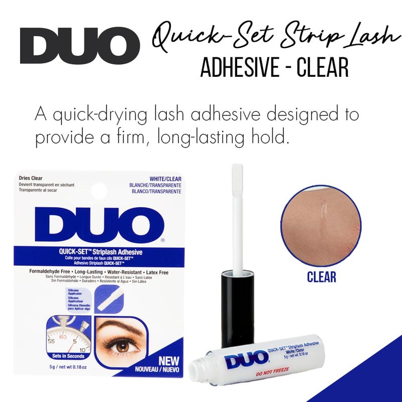 DUO Quick-Set Strip Lash Adhesive â€“ Clear, Waterproof, Long-Lasting Lash Glue, Fast-Drying for False Lashes, 0.18 oz, 1-Pack - Image 3