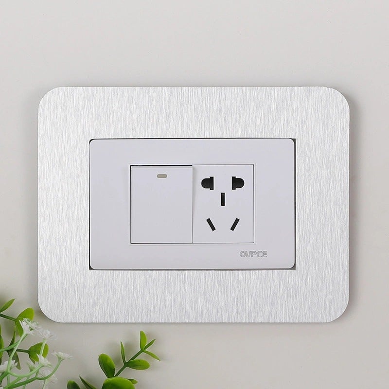 Switch Sticker Decorative Protective Cover New Style Light Luxury Modern Simple Solid Color Acrylic Aluminum Plate Socket Frame Cover For Daifa - Image 4