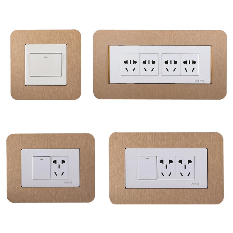 Switch Sticker Decorative Protective Cover New Style Light Luxury Modern Simple Solid Color Acrylic Aluminum Plate Socket Frame Cover For Daifa - Image 2