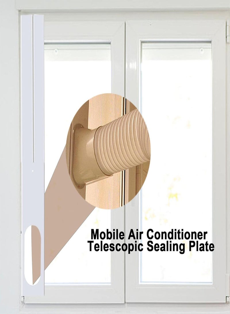 Sliding Door AC Vent Kit - Portable Air Conditioner Window Kit,Universal Air Conditioner Window Vent Kit with 4 Adjustable Sliding Seal Plates, Easy to Disassemble and Store