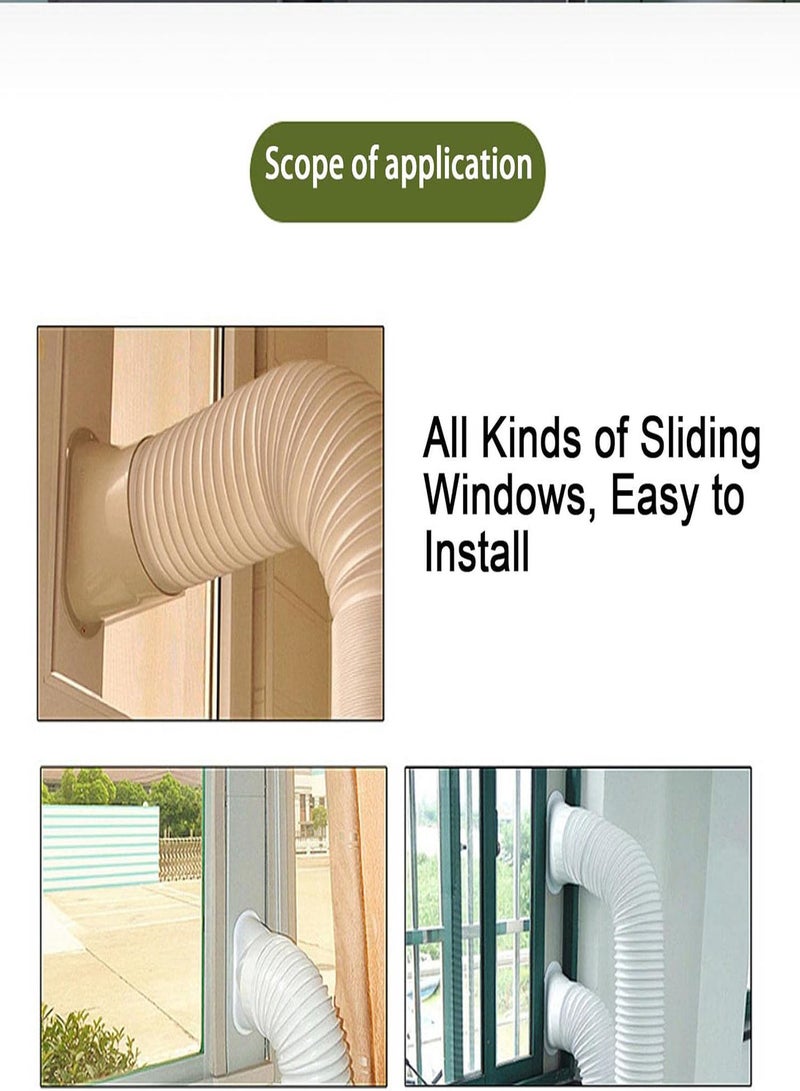 Sliding Door AC Vent Kit - Portable Air Conditioner Window Kit,Universal Air Conditioner Window Vent Kit with 4 Adjustable Sliding Seal Plates, Easy to Disassemble and Store