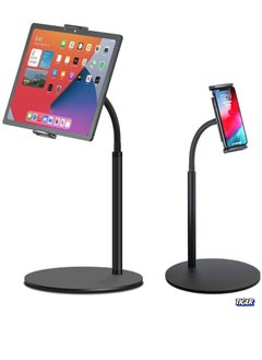 Tablet Stand Phone Holder – 360° Rotating Adjustable Desktop Tablet Mount, Compatible with iPad/iPhone/Nintendo Switch/Samsung Galaxy Tabs/Kindle, Ideal for Home, Office, and Travel Use