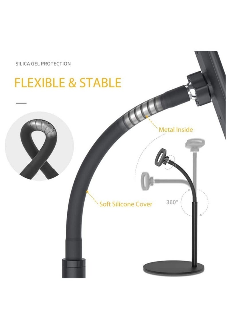 TIGER - Tablet Stand Phone Holder – 360° Rotating Adjustable Desktop Tablet Mount, Compatible with iPad/iPhone/Nintendo Switch/Samsung Galaxy Tabs/Kindle, Ideal for Home, Office, and Travel Use - Image 1