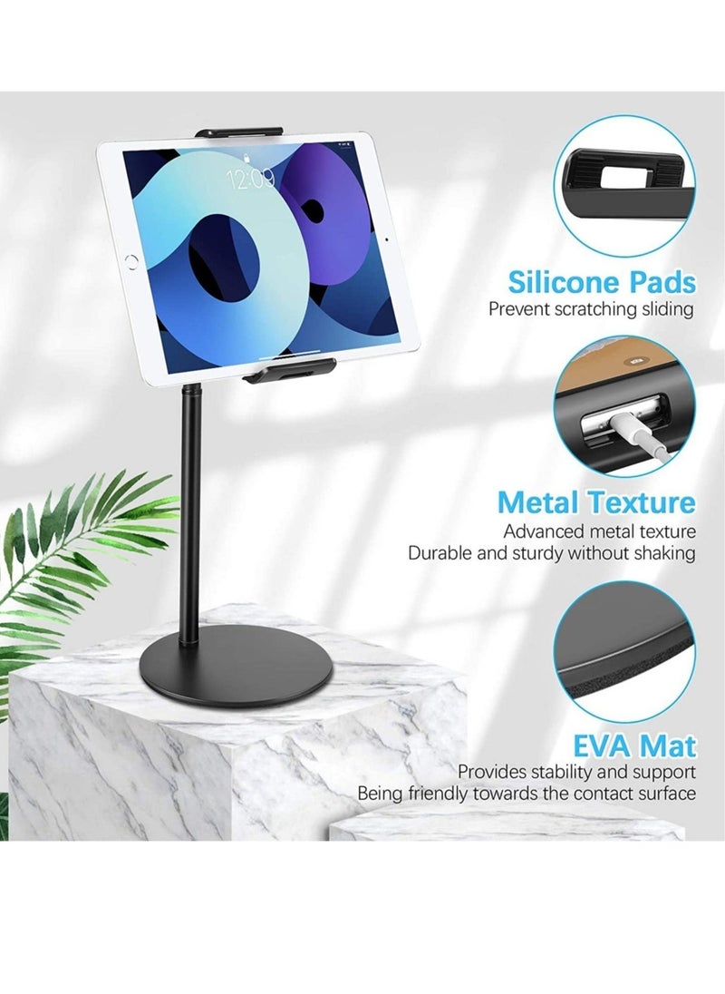 TIGER - Tablet Stand Phone Holder – 360° Rotating Adjustable Desktop Tablet Mount, Compatible with iPad/iPhone/Nintendo Switch/Samsung Galaxy Tabs/Kindle, Ideal for Home, Office, and Travel Use - Image 1