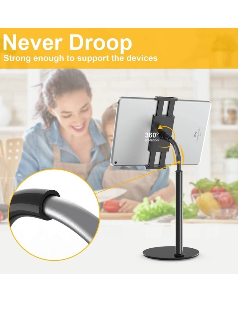 TIGER - Tablet Stand Phone Holder – 360° Rotating Adjustable Desktop Tablet Mount, Compatible with iPad/iPhone/Nintendo Switch/Samsung Galaxy Tabs/Kindle, Ideal for Home, Office, and Travel Use - Image 1