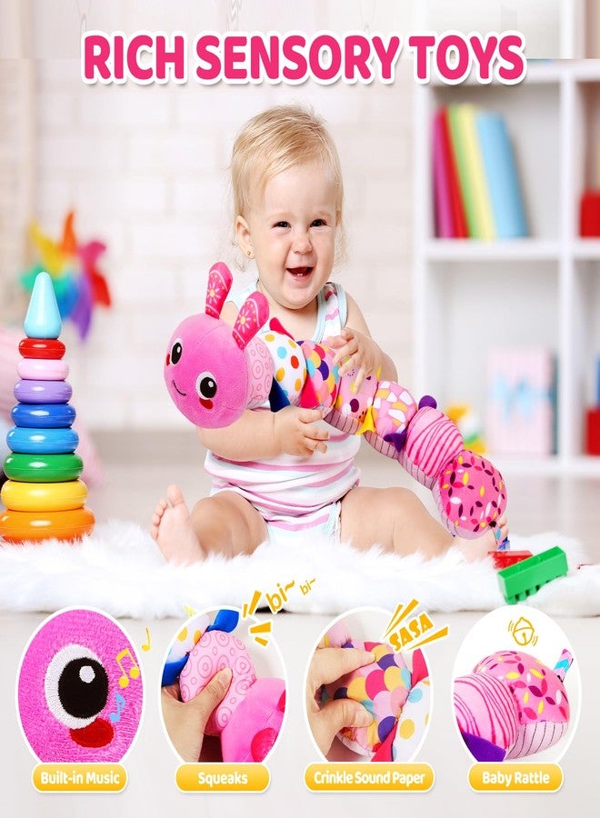 KMUYSL ألعاب الأطفال KMUYSL 0-6 6-12 شهر، لعبة حيوانات موسيقية حسية محشوة للأطفال من 0 1 2 3 4 5 6+ أشهر، لعبة محشوة مع صوت صرير وصافرات للأطفال الرضع، هدايا لألعاب وقت البطن للأطفال من 0-3-6-12 شهر - Image 2