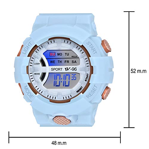 SWADESI STUFF Rubber Digital Blue Dial Multi Function Kids Sports Watch For Boys & Girls, Blue Band - Image 3