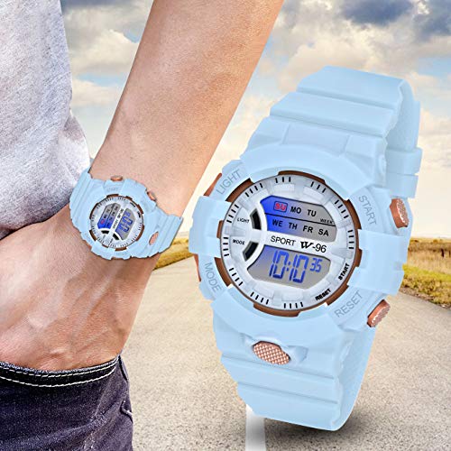 SWADESI STUFF Rubber Digital Blue Dial Multi Function Kids Sports Watch For Boys & Girls, Blue Band - Image 5