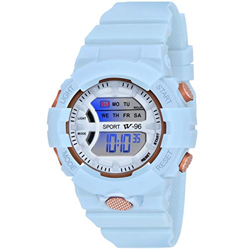 SWADESI STUFF Rubber Digital Blue Dial Multi Function Kids Sports Watch For Boys & Girls, Blue Band - Image 1
