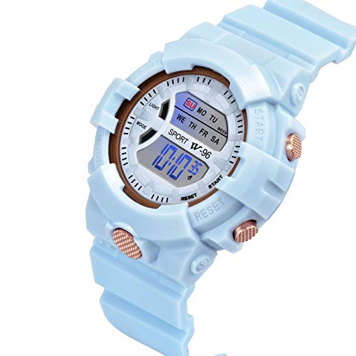 SWADESI STUFF Rubber Digital Blue Dial Multi Function Kids Sports Watch For Boys & Girls, Blue Band - Image 2