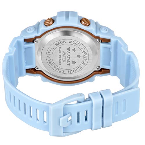 SWADESI STUFF Rubber Digital Blue Dial Multi Function Kids Sports Watch For Boys & Girls, Blue Band - Image 4