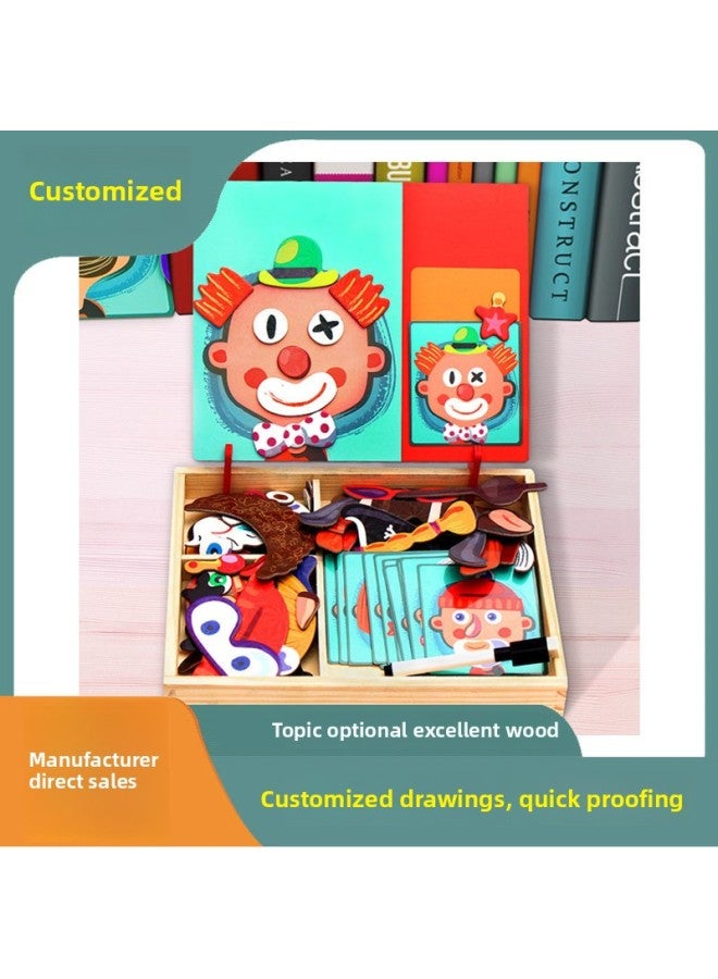 Children's Early Education Educational Puzzle Magnetic Puzzle Magnetic Paste Dress 3-6 Years Old Kindergarten Toy Spelling Music Customization-Color:Varied Girl Puzzle Magnet  - Image 2