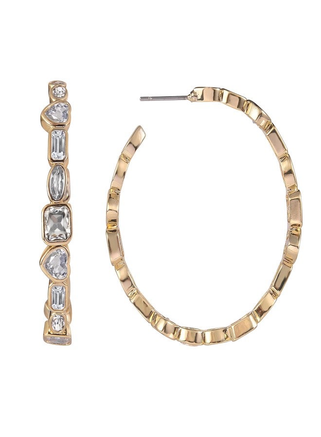 ديزي فوينتس أقراط ديزي فوينتيس الذهبية اللون ذات الحلقات المرصعة بأحجار الزركونيا المكعبة - Image 3