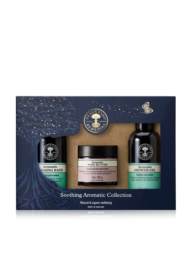 Neal's Yard Remedies - Neal's Yard Soothing Aromatic Collection with Geranium & Lavender Essential Oil, Moisturizing Formula, Vegetarian Approved, Cruelty Free, 3 Piece Set - Image 1