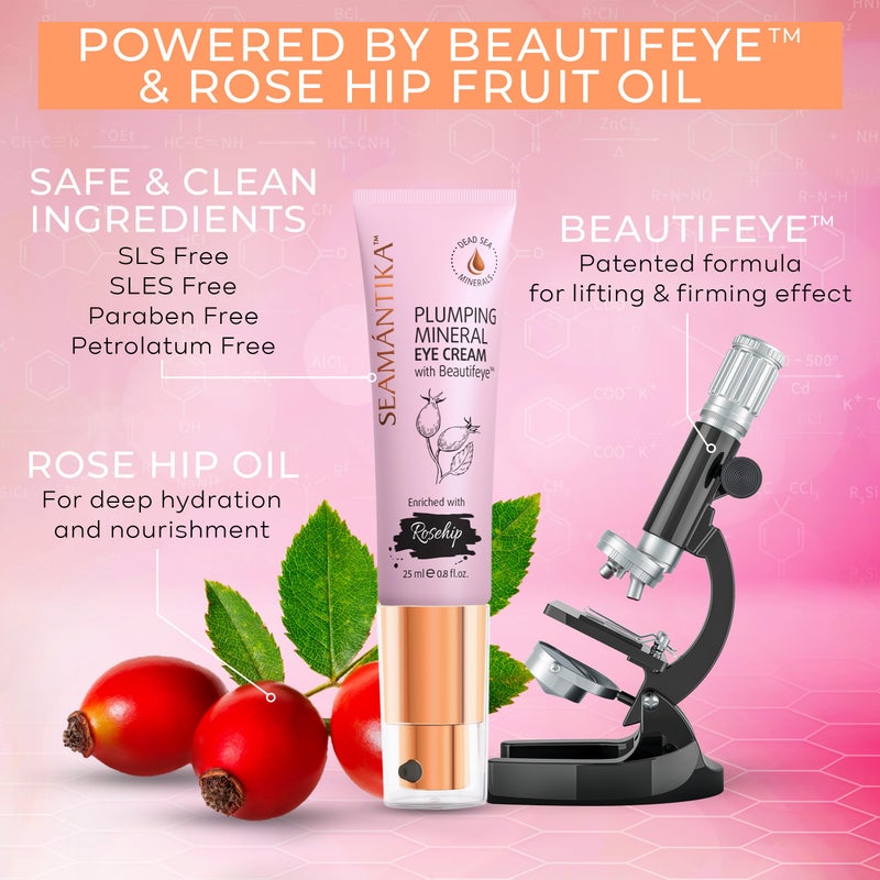 SEAMANTIKA PLUMPING MINERAL EYE CREAM - Firming, Lifting, & Smoothing Formula, Eye Cream Anti-Aging - Quick Absorbing & Rich Moisture Finish, Beautifeye Concentrate for Dry & Wrinkled Skin - 25 ml - Image 2