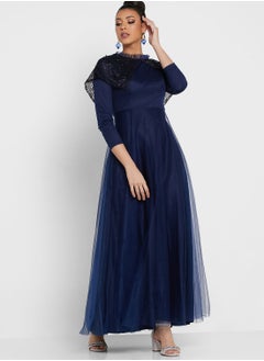 Embroidered Shoulder Dress