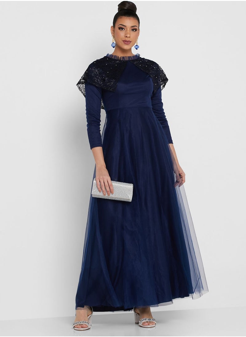 Khizana - Embroidered Shoulder Dress - Image 1