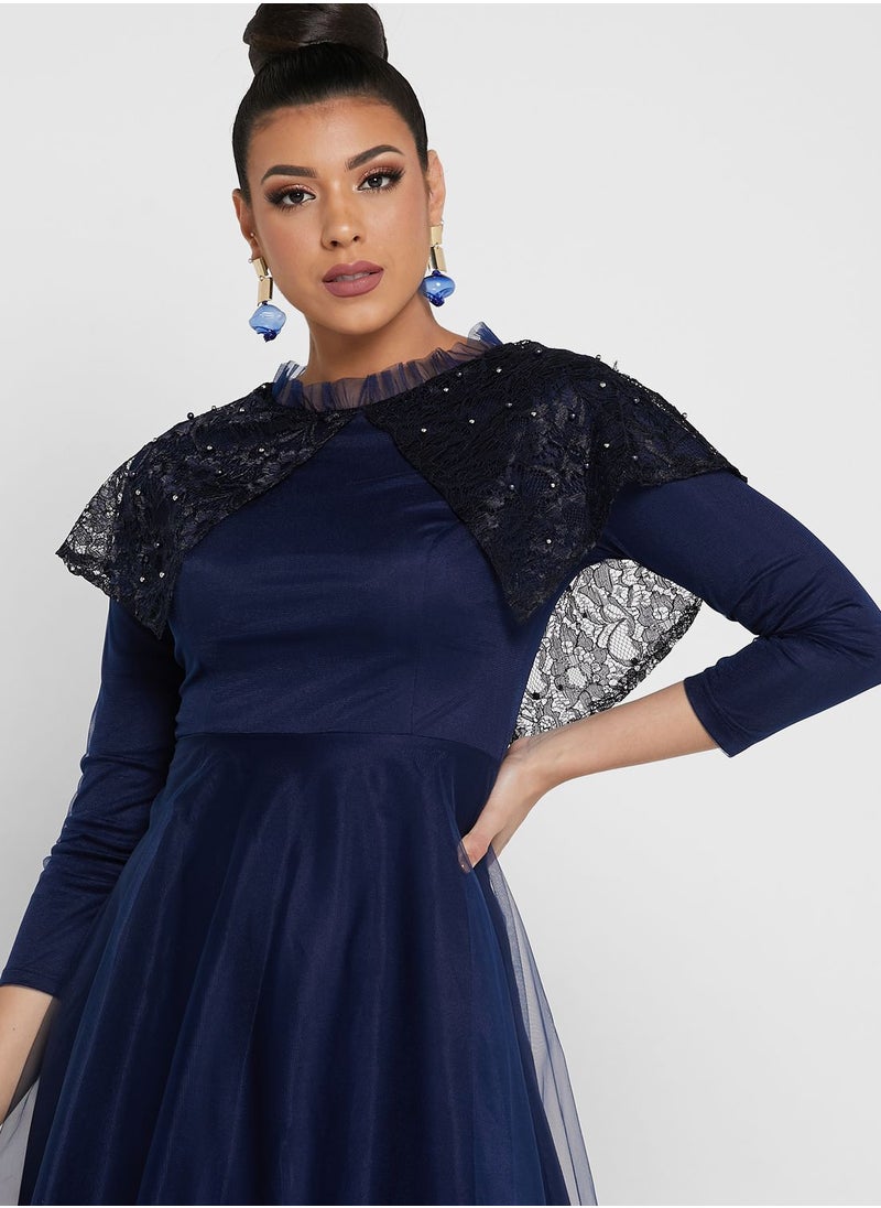 Khizana - Embroidered Shoulder Dress - Image 1