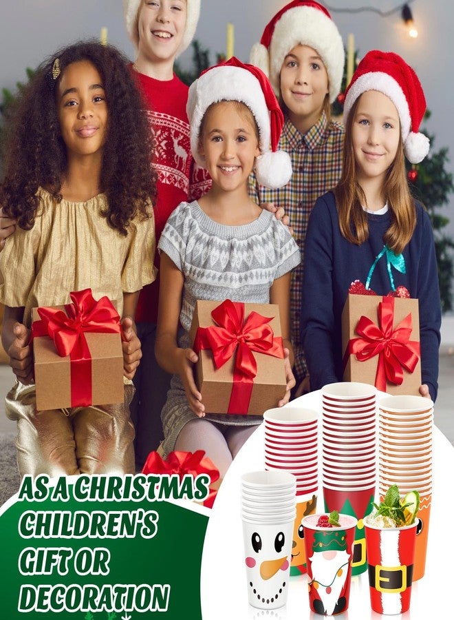 Zhehao 300 Pieces Christmas Paper Cups 9 oz Disposable 6 Style Gingerbread Santa Elf Snowman Elk Dwarf Cups for Hot Cocoa Coffee Hot Cold Beverages Kid Christmas Party Decoration - Image 4