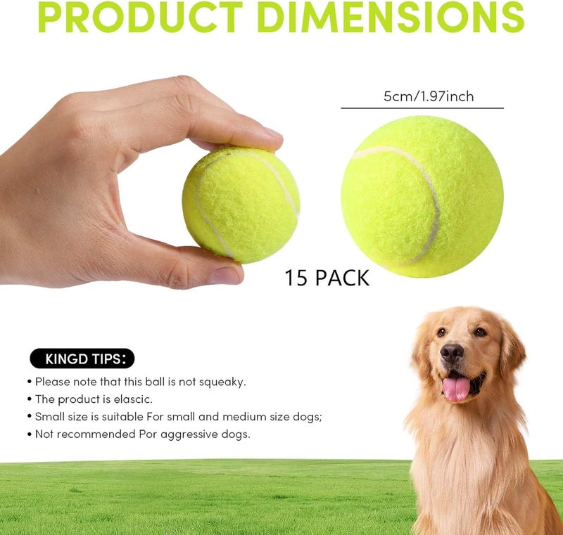 ZIYIZE Mini Tennis Balls, 15 Pack 2 inch Dog Tennis Balls, Easy Catching Pet Playing Ball for 2 inch Dog Ball Launcher - Image 4