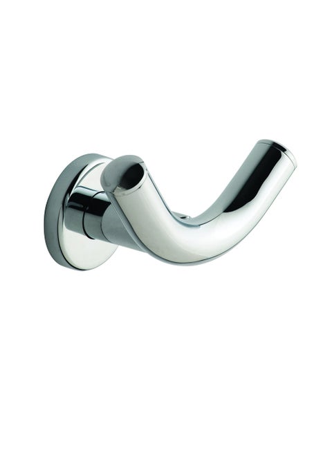 Nofer 16360.B SIENA series double robe hook in chrome plated brass.