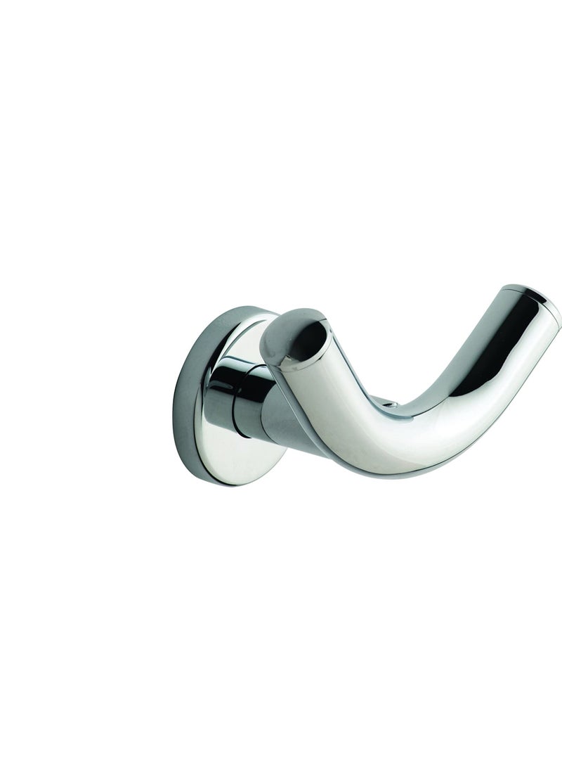 Nofer 16360.B SIENA series double robe hook in chrome plated brass.