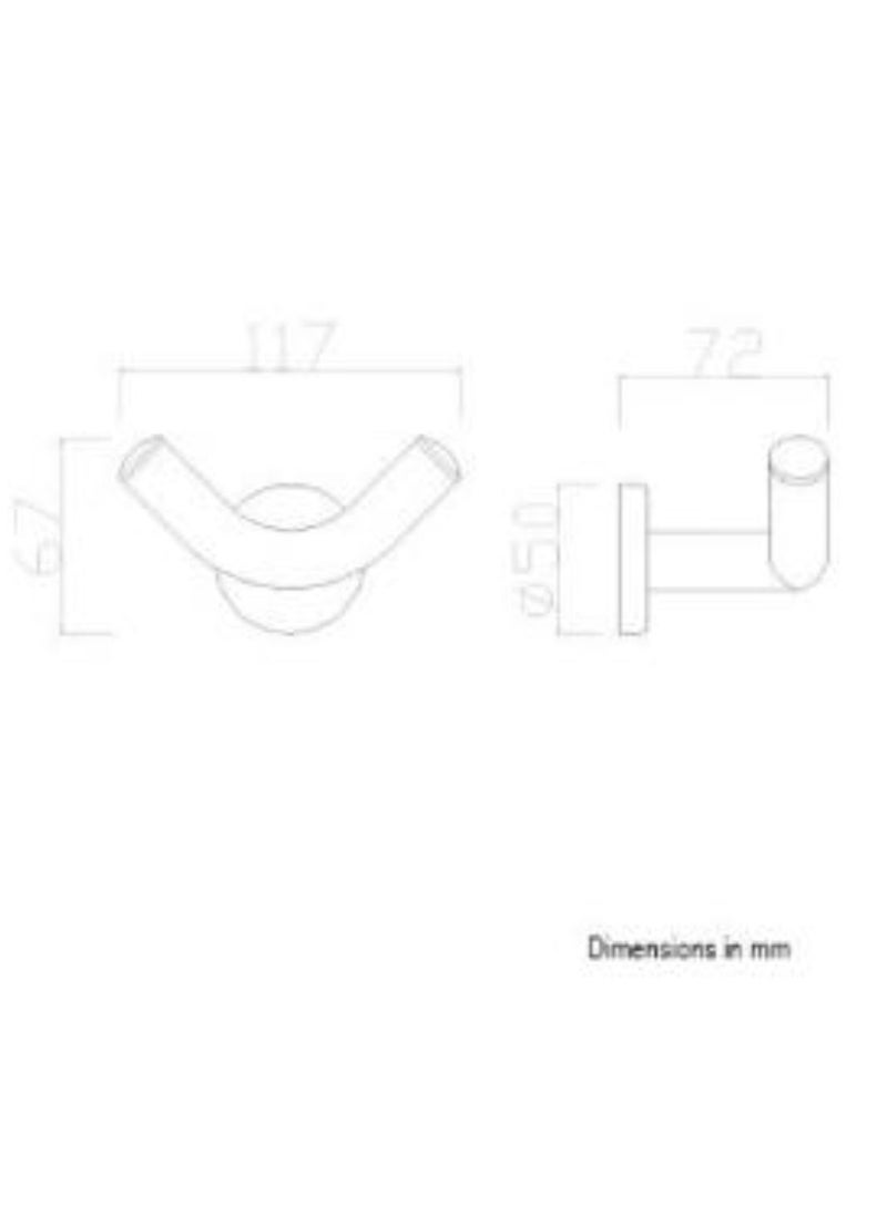 Nofer 16360.B SIENA series double robe hook in chrome plated brass.