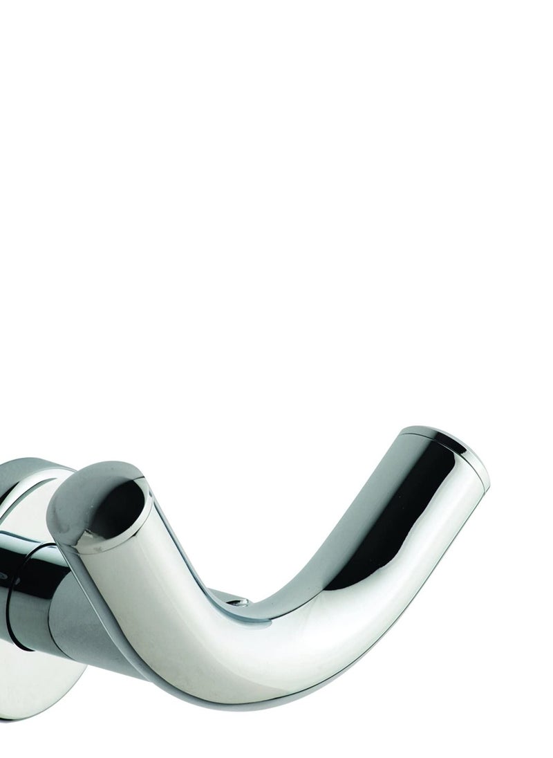 Nofer 16360.B SIENA series double robe hook in chrome plated brass.