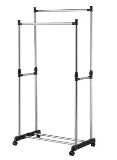 LAWAZIM Stainless Steel Clothes Hanger-Double - Durable Space Saving Garment Rack with Shoe Shelf Storage Organizer, Freestanding Closet Rail with Shoe Rack- for Dorms, Bedrooms, Entryways, Hallways  - Image 3