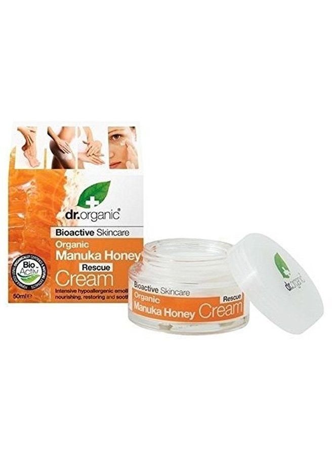 dr.organic - 1 X 50ml Dr Organic Manuka Honey Rescue Cream Bioactive Intensive Care Emollient - Image 1