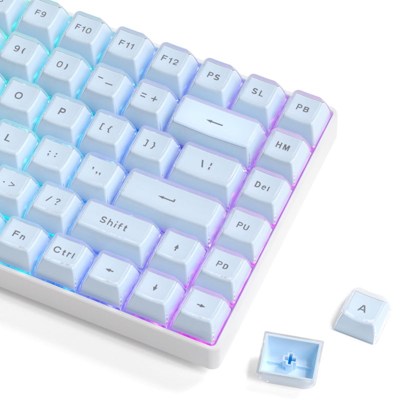 Womier Jelly Keycaps, Mechanical Keyboard for keycaps Set, OEM Profile Clear Key Cap, 113-Key Blue Cute Custom Keycaps for 60%,75%,100% Mechanical Keyboards with Cherry/Gateron MX Switches - Image 1