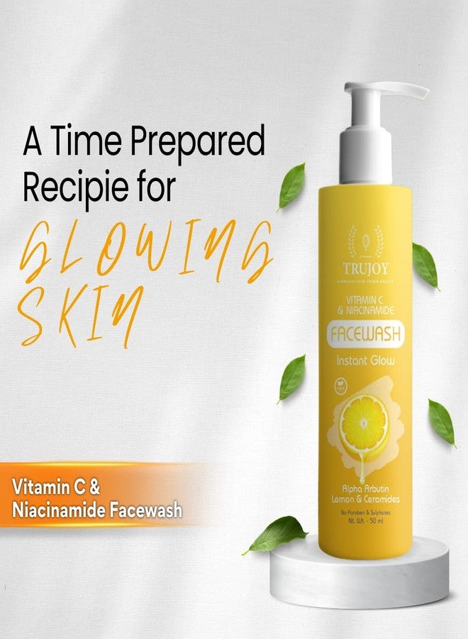 TRUJOY EMBRACE YOUR INNER BEAUTY Vitamin C Super Bright Gel Face Wash For Glowing And Brightening Skin | All Skin Types| Face Wash For Women & Men|(50ML) - Image 2
