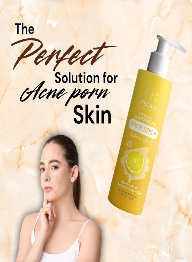 TRUJOY EMBRACE YOUR INNER BEAUTY Vitamin C Super Bright Gel Face Wash For Glowing And Brightening Skin | All Skin Types| Face Wash For Women & Men|(50ML) - Image 4