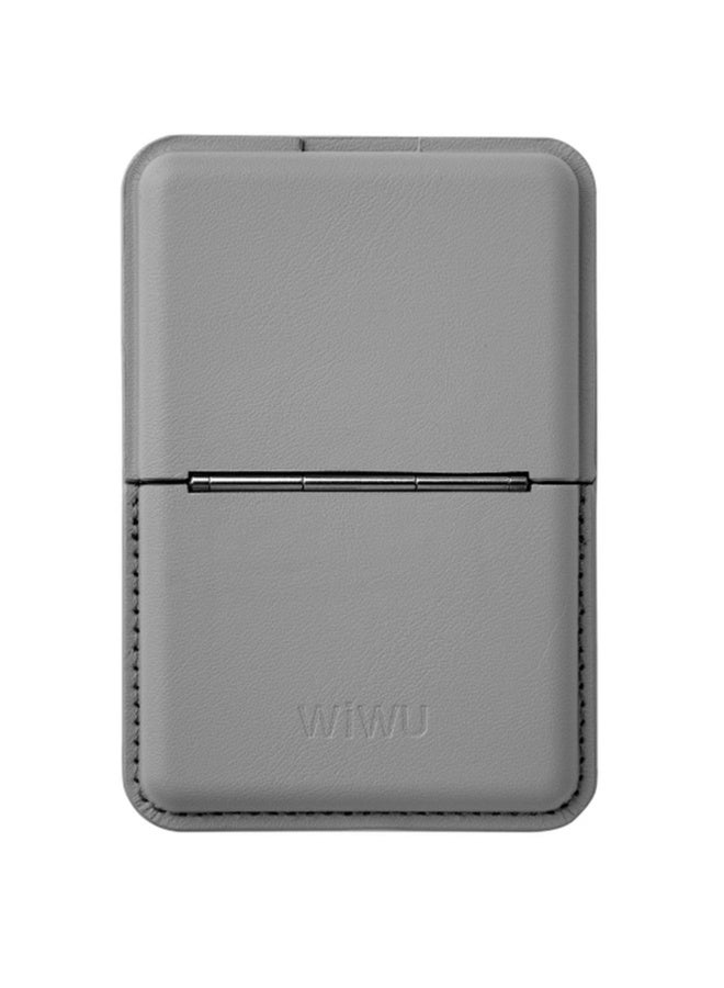 دبليو اي دبليو يو محفظة WiWU MW-001 مغناطيسية متوافقة مع MagSafe لون رمادي لحفظ البطاقات بتصميم نحيف - Image 2