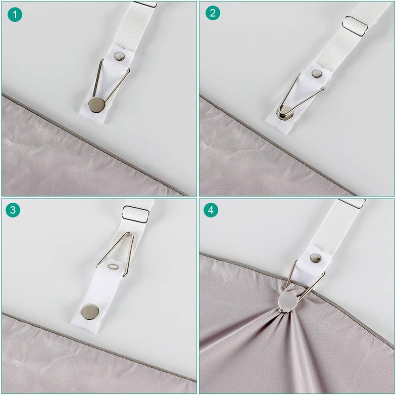 Bed Sheet Holder Straps 4-Pack White Elastic Gripper - Non-Slip Sheet Fastener for Bedroom Mattress Covers - Image 4