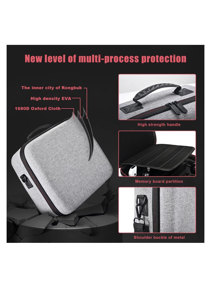 KASTWAVE Portable Case, Compatible with Nintendo Switch and Switch OLED, Large Nintendo Switch Portable Storage Case, for Switch Console Console and All Accessories of Carry Case, Easy Clean Case (Grey) - Image 2