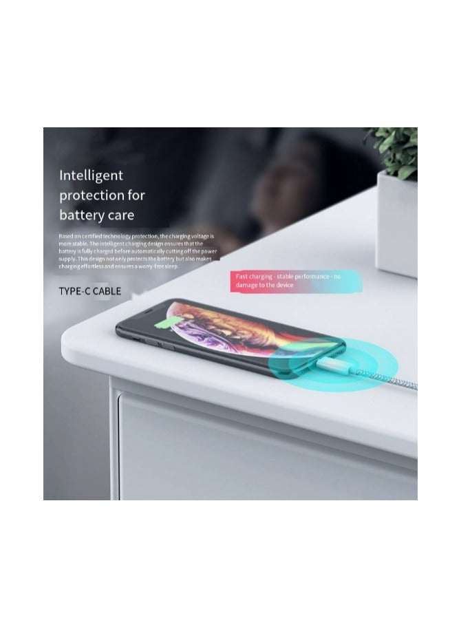 Type C-Type C خط شحن هاتف محمول (أرجواني، 2 متر) - Image 4