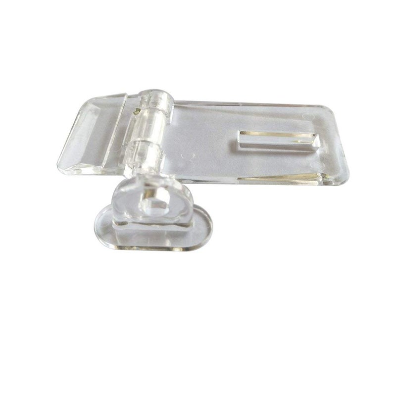 DEEKOUDT 10Pcs Crystal Clear Acrylic Hinged Latch Snap DoorBox Hinge Kit for Cabinet Drawer Accessories