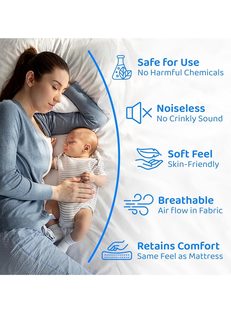 Waterproof Mattress Protector 200x160 cm – Coral Fleece, 35 cm Deep Pocket, 250 GSM, Hypoallergenic Vinyl Free, Soft & Breathable Pad Cover, Noiseless Cotton Comfort & Protection, Super King Size.