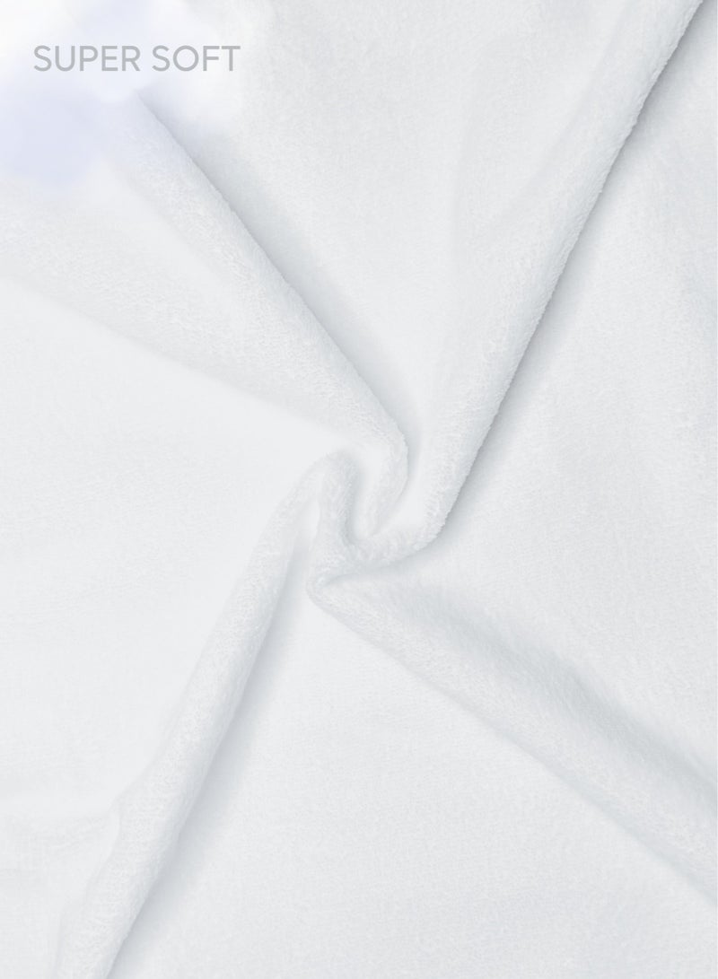 Waterproof Mattress Protector 200x160 cm – Coral Fleece, 35 cm Deep Pocket, 250 GSM, Hypoallergenic Vinyl Free, Soft & Breathable Pad Cover, Noiseless Cotton Comfort & Protection, Super King Size.