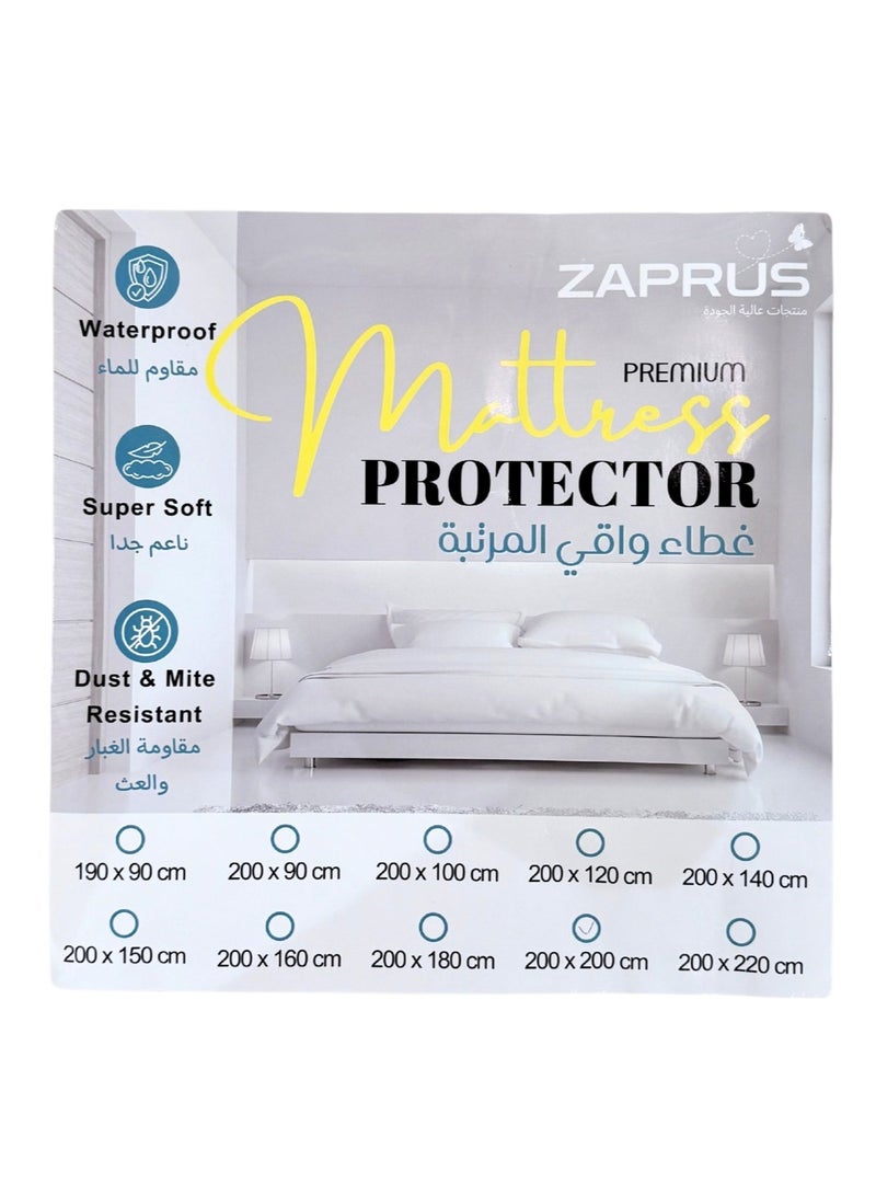 Waterproof Mattress Protector 200x160 cm – Coral Fleece, 35 cm Deep Pocket, 250 GSM, Hypoallergenic Vinyl Free, Soft & Breathable Pad Cover, Noiseless Cotton Comfort & Protection, Super King Size.