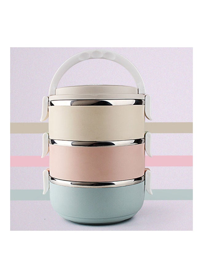 Four-Tier Thermal Insulated Stainless Steel Lunch Box for Work, School, Picnic - Multicolour 27*27*27cm - Image 2